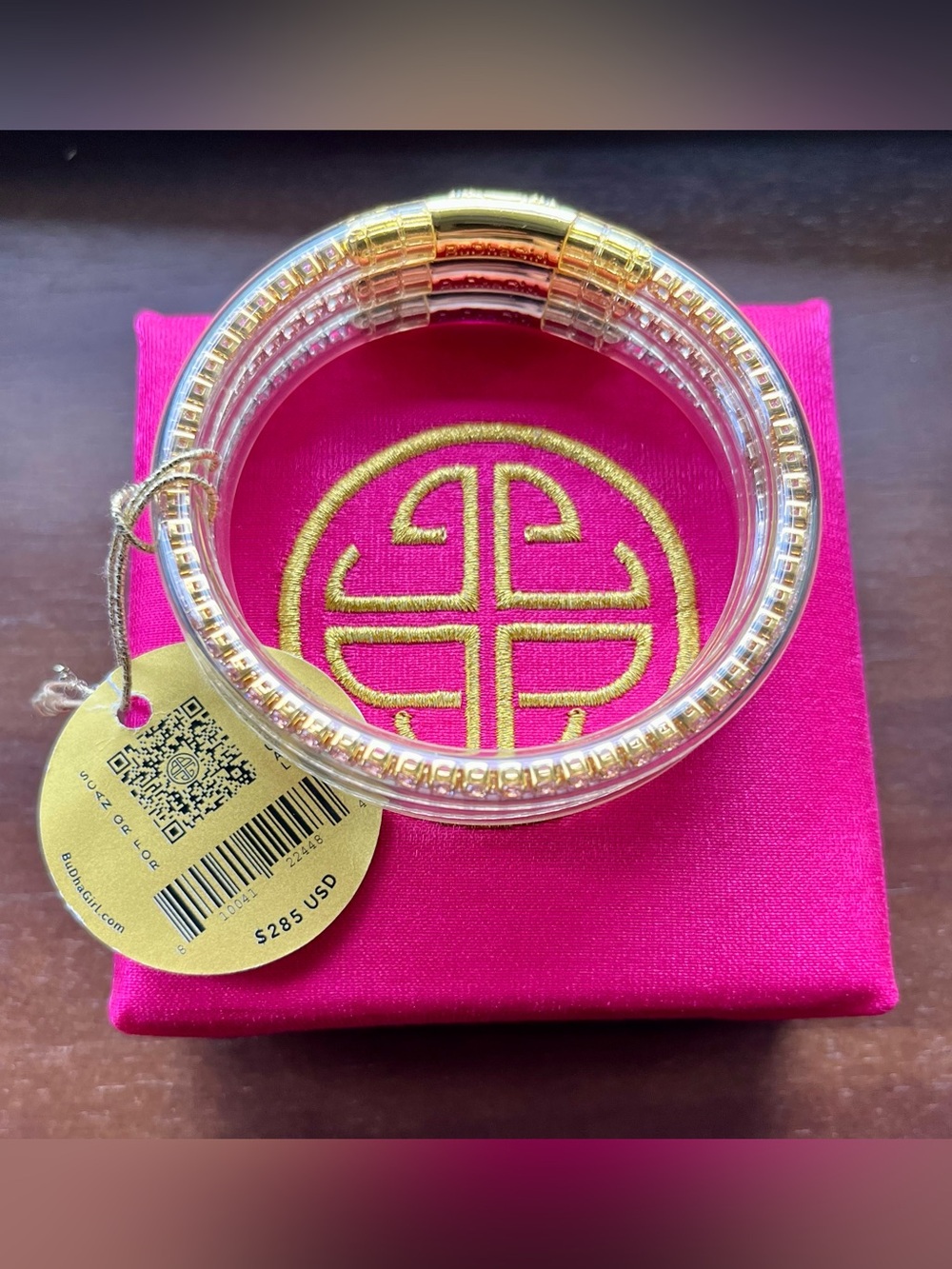 ✨New In Box BuDhaGirl Petal Pink Three Queens All Weather Bangles Set Small✨ - Picture 5 of 15